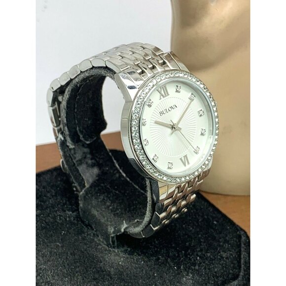 Bulova Women's Watch 96L297 Quartz Crystals Silver Dial Stainless Steel 32mm - Picture 13 of 13